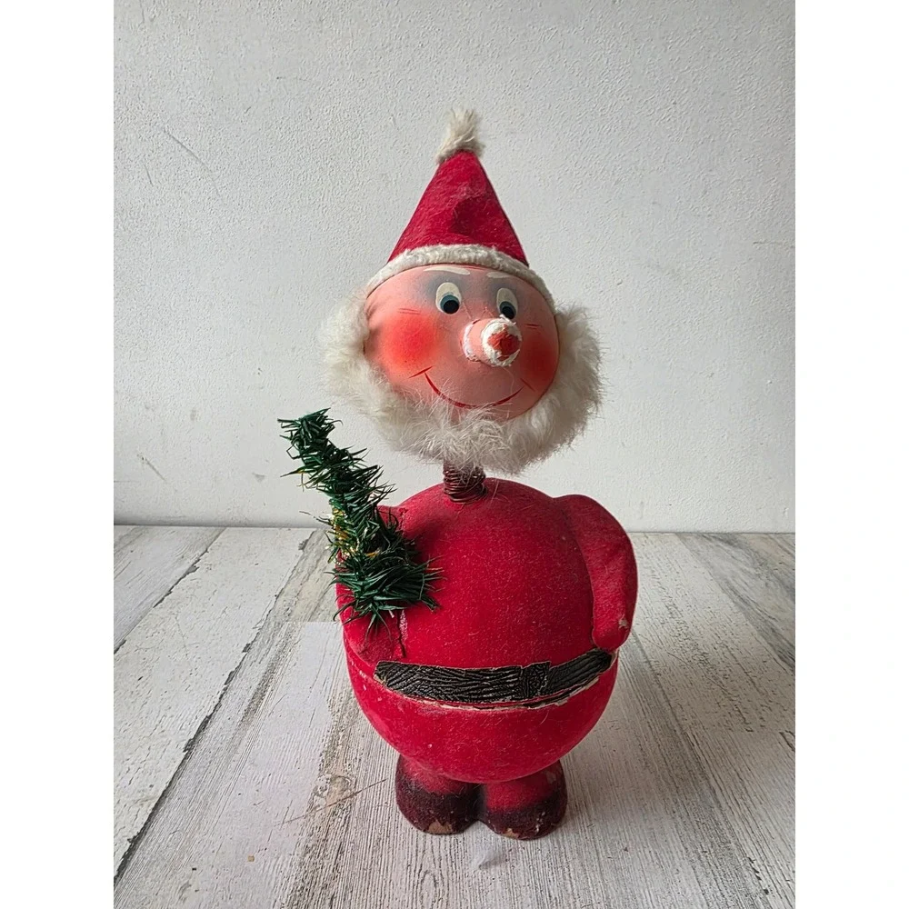 Antique German Santa bobblehead candy holder container AS IS paper mache